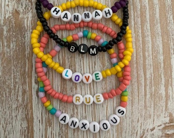 Personalized Custom Beaded Name Bracelets | Custom Word Women’s Beaded Name Bracelets | Name Bracelet | Beaded Bracelet | Color Bracelets