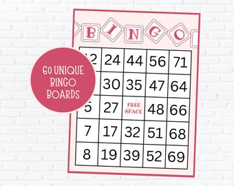 Baby Girl Bingo | Baby Bingo | Baby Shower Bingo | Instant Download | Baby Shower Game | Printable Baby Shower Bingo | 60 Bingo Boards