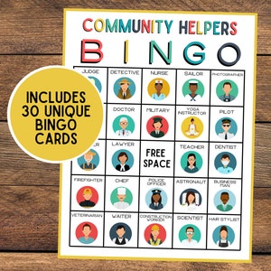Gemeenschapshelpers Bingo | Gemeenschapshelpersspel | Direct downloaden | Carrièrebingo | Banen Bingo | Vrijwilligerswerk Bingo