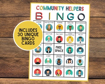 Community Helpers Bingo Game | Classroom Activity (Digital Download)