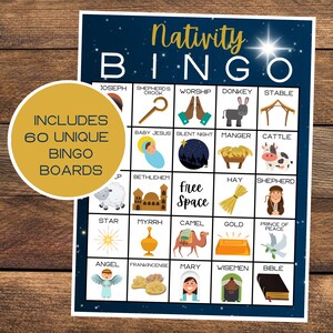 Bingo de Natividade | Bingo de Natal | Bingo do Nascimento de Cristo | Bingo de Presépio de Natal | Download digital | Jogo de Presépio de Natal