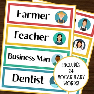 Community Helpers Word Wall | Jobs Word Wall | Community Helpers Vocabulary | Jobs Vocabulary