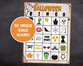 Kids Halloween Bingo | 90 Unique Boards | Halloween Games | Digital Download | Holiday Bingo | Bingo Cards | October Bingo