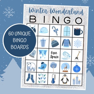 Winter Bingo | Winter Wonderland Bingo | Winter Printables | Winter Games | Digital Download | Christmas Bingo | Winter Wonderland
