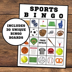 Sportbingo | 30 kaarten | Sportklasfeest | Lichamelijke opvoeding Bingo | PE-Bingo