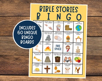 Bibel-Bingo | Bibelgeschichten Bingo | Bibelgeschichten-Bingo | Religiöses Bingo | Sofortdownload | Sonntagsschul-Bingo | Bibelgeschichten-Spiel