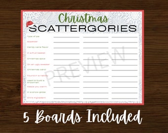 Christmas Scattergories | Christmas Party Game | Holiday Scattergories | Holiday Party Game | Digital Download