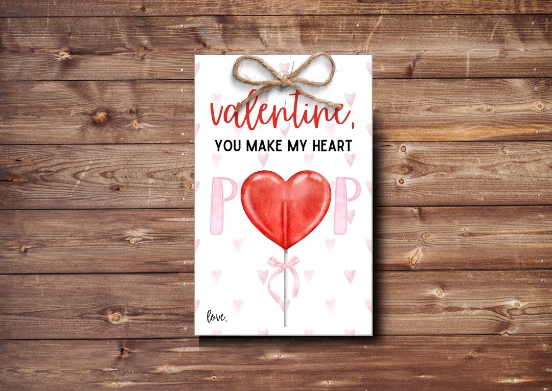 Lollipop Valentine Printable | Valentine Sucker Tags | Make My Heart ...