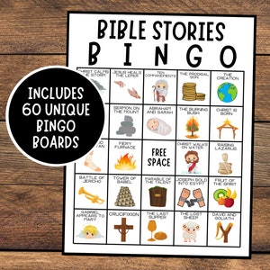 Bible Bingo | Bible Stories Bingo | Bible Story Bingo | Religious Bingo | Instant Download | Sunday School Bingo | Bible Story Game