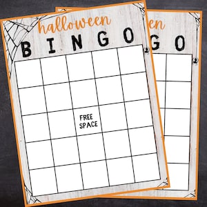 Bingo de Halloween em branco | Jogos de Halloween | Download Digital | Bingo de férias | Cartões de bingo | Bingo de outubro