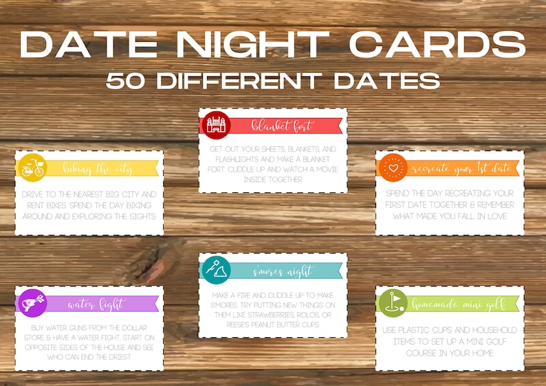 Date Night Idea Cards Date Night Cards Date Night Ideas Etsy UK