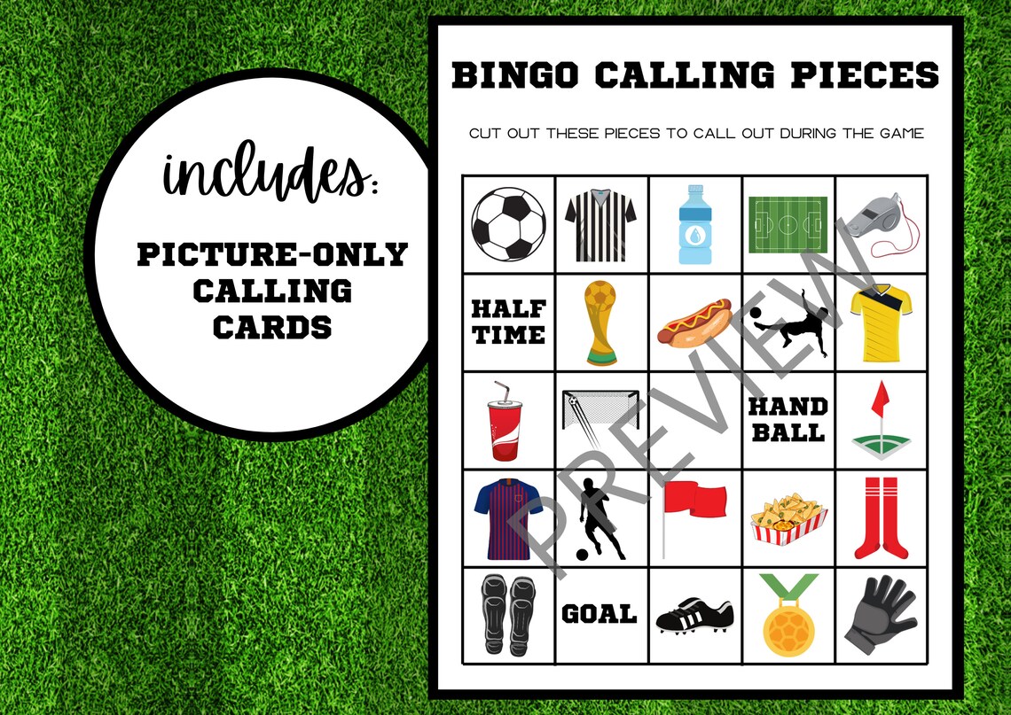 Soccer Bingo 30 Cards Instant Download Soccer Party Etsy