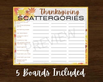 Erntedank Scattergories | Erntedank-Partyspiel | Herbst Scattergories | Herbst Scattergories | Digitaler Download