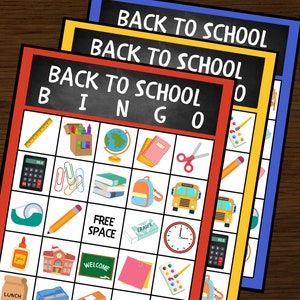 Zurück zur Schule Bingo | Schulbingo | Willkommen Bingo | Back to School-Spiele | Sofortiger Download | Set mit 30 Karten | Zurück zur Schule zum Ausdrucken