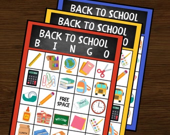 Back To School Bingo | School Bingo | Welcome Bingo | Back To School Games | Instant Download | Set of 30 Cards | Back To School Printable