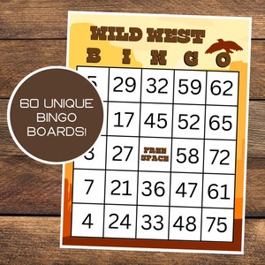 Wild West Bingo | Wild West Party Game | Wild West Birthday | Instant Download | Cowboy Bingo | Cowboy Party Game | Cowboy Birthday