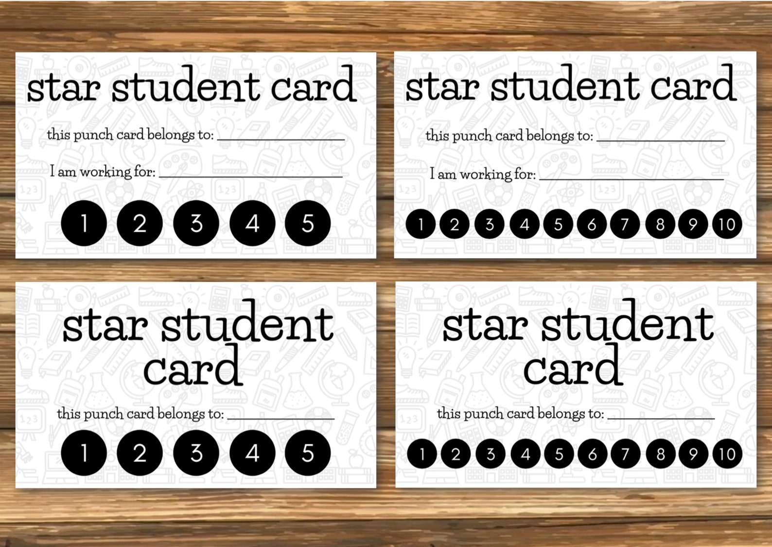 Star Student Punch Card Student Punch Cards Digital Etsy star-student-punch-card-student-punch-cards-digital-etsy