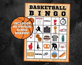 Basketball Bingo | Basketball Party | Basketball Birthday Party | Sports Bingo | Instant Download | Set Of 90 Cards