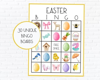 Easter Bingo | Spring Bingo | Printable Easter Bingo | Instant Download Easter Bingo | Easter Sunday Game | Easter Sunday Party