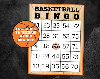 Basketball Bingo | Basketball Party | Basketball Birthday Party | Sports Bingo | Instant Download | Set Of 30 Cards