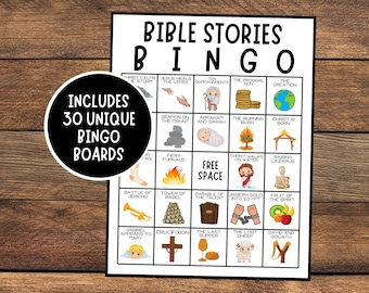 Bible Stories Bingo Game | Sunday School Activity (Digital Download)