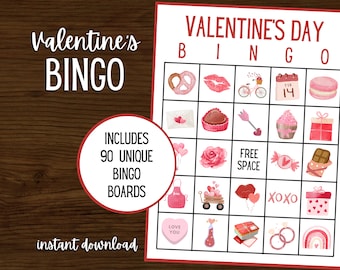 Valentine's Day Bingo | Valentines Bingo | Love Bingo | Digital Download | Valentine's Printable Bingo Cards | Valentine's Class Party