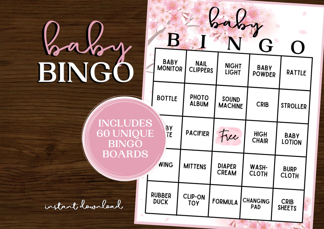 Baby Shower Bingo Baby Shower Games Instant Download - Etsy