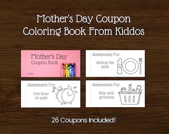 Mothers Day Coupons | Coupons from Kids | Mother's Day Gift From Kids | Mother's Day Gift | Instant Download