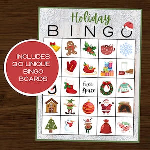 Holiday Bingo | Christmas Bingo | December Bingo | Digital Download | Christmas Game | Holiday Game | Christmas Party | Holiday Party