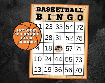 Basketball Bingo | Basketball Party | Basketball Birthday Party | Sports Bingo | Instant Download | Set Of 100 Cards