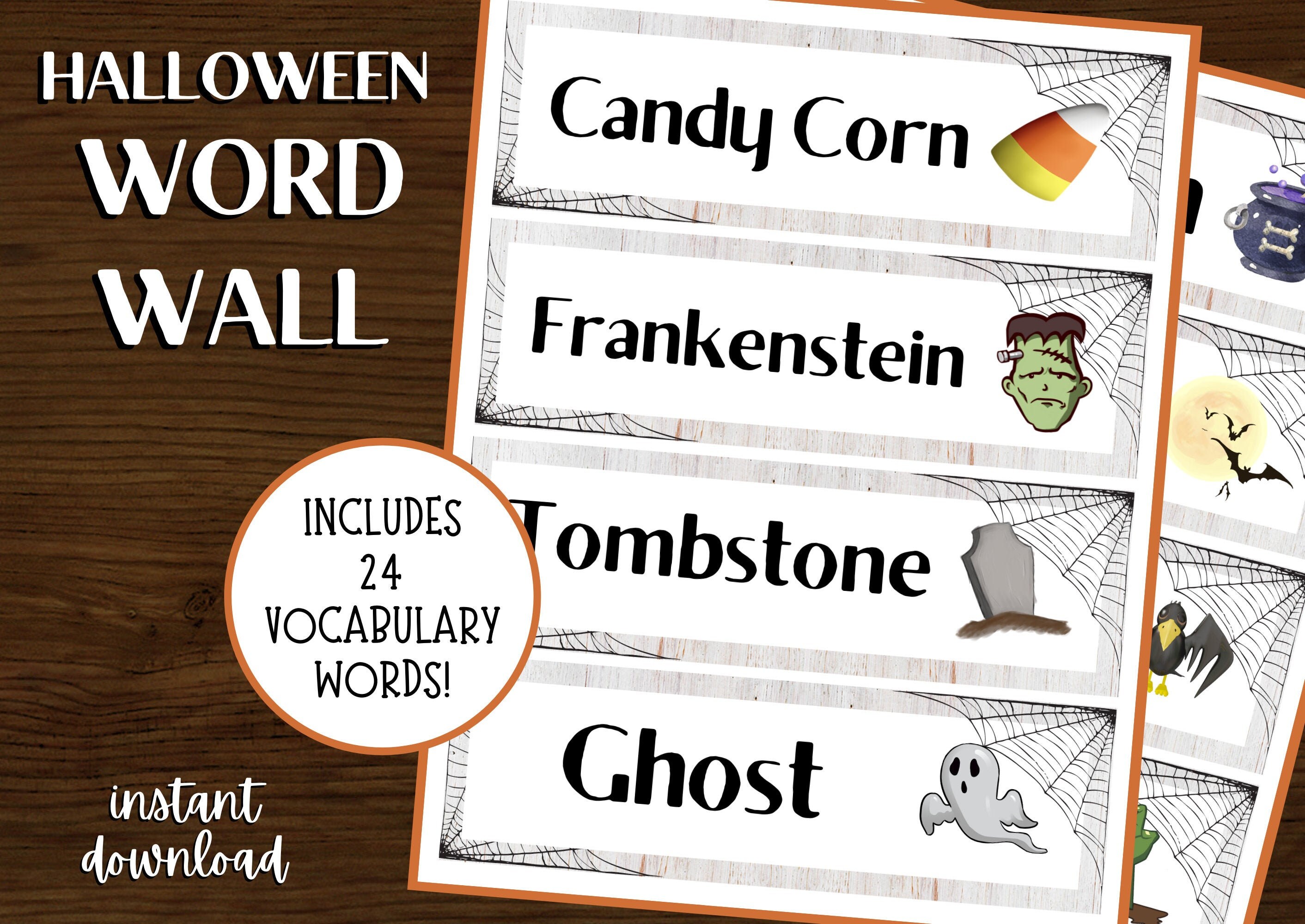 Halloween Word Wall October Word Wall Halloween Vocabulary - Etsy