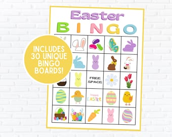 Easter Bingo | Instant Download | Pack of 30 | Spring Bingo | Easter Game | Easter Party Game | Easter Bunny Bingo | Easter Printable