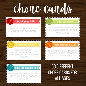 Chore Cards | Printable Chore Cards | Chore Chart | Routine Cards | Instant Download