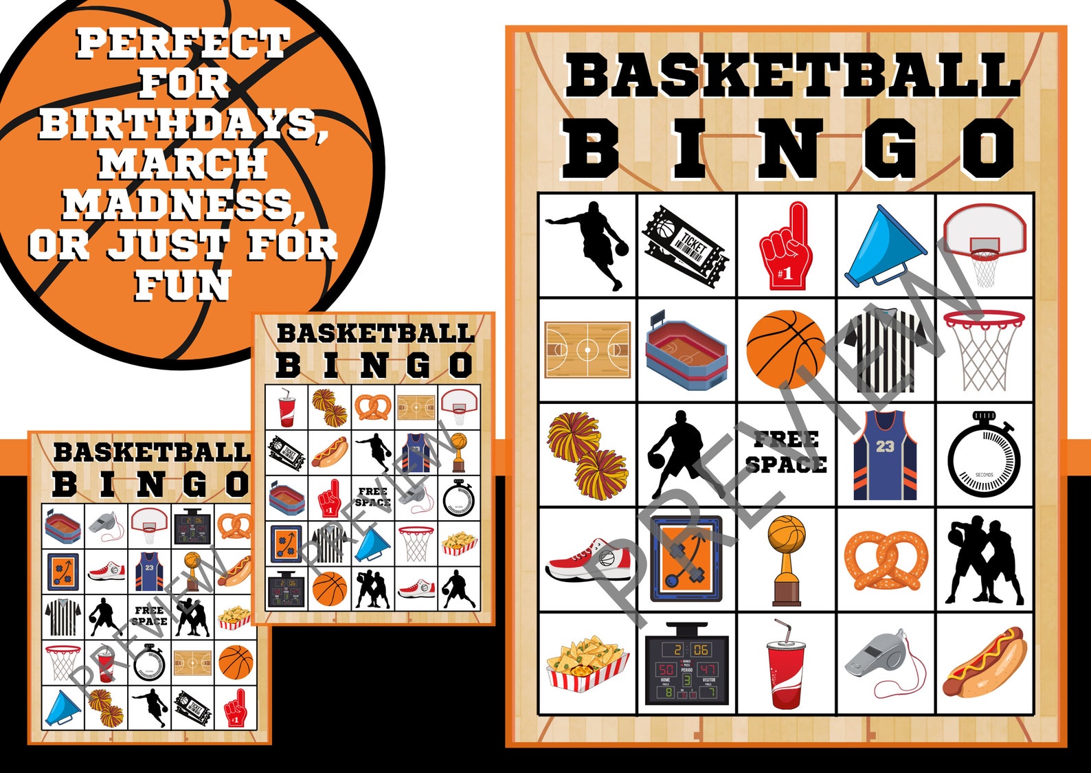 Basketball Bingo March Madness Bingo Basketball Party Etsy