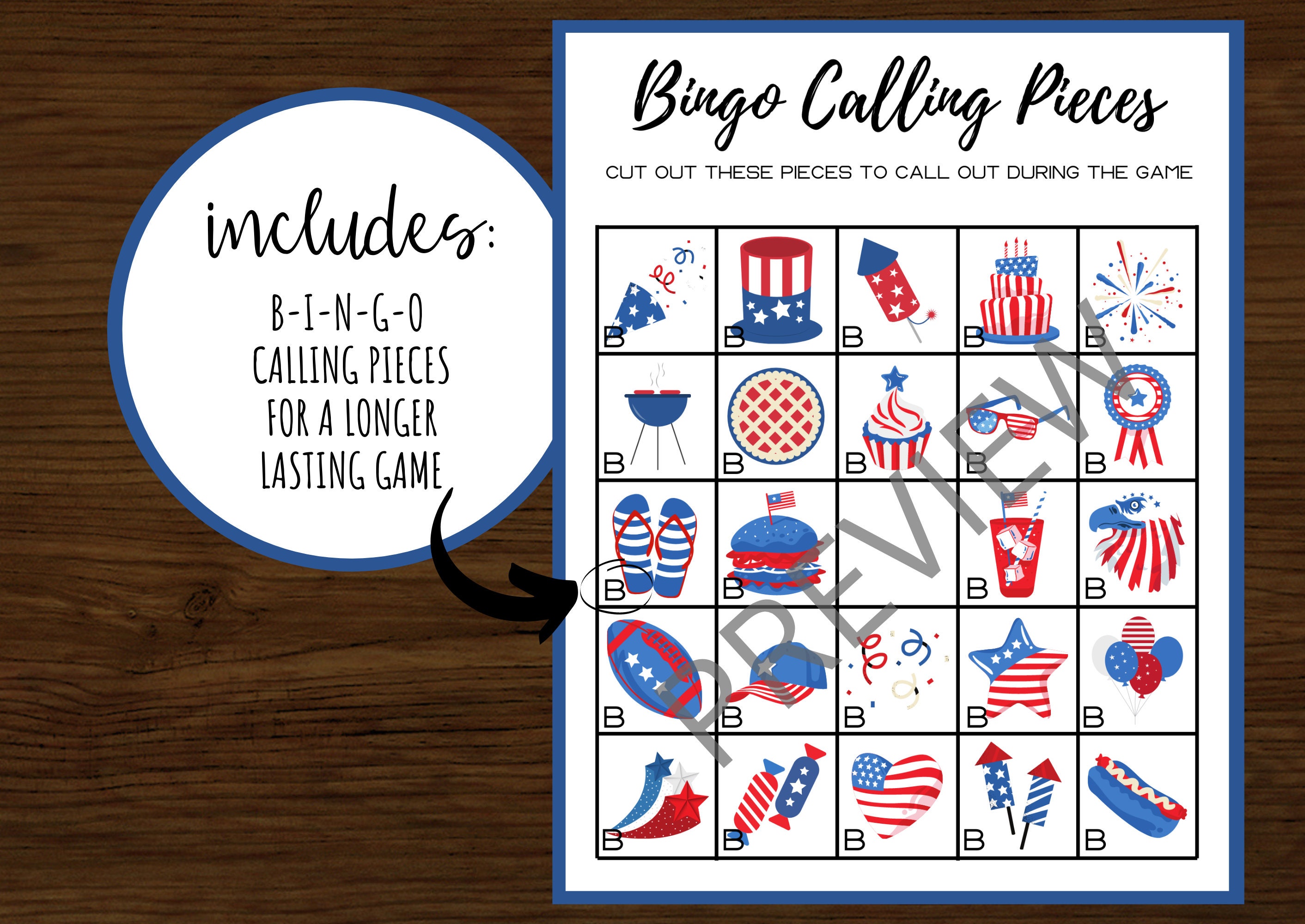 Patriotic Bingo 4th of July Bingo Independence Day Bingo - Etsy UK