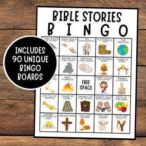 Bible Bingo | Bible Stories Bingo | Bible Story Bingo | Religious Bingo | Instant Download | Sunday School Bingo | Bible Story Game