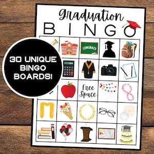 Graduation Bingo | Grad Bingo | Graduation Games | Graduation Party | Instant Download | Set of 30 | Graduation Celebration