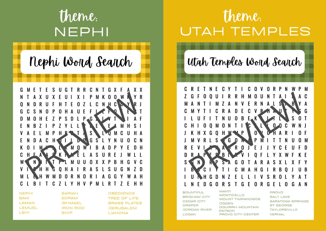 LDS Word Searches General Conference Word Searches Mormon Etsy