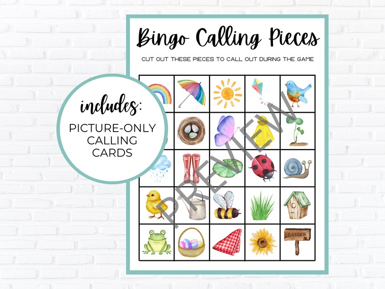 Spring Bingo | Springtime Bingo | Printable Spring Bingo | Instant ...