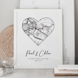 New Home Gift, Personalised Home Print, Housewarming Gift, First Home, New Home Map Print, Moving Gift, Christmas Gift, Custom Poster