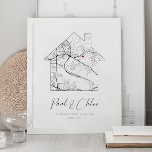 New Home Gift, Personalised Home Print, Housewarming Gift, First Home, New Home Map Print, Moving Gift, Christmas Gift, Custom Poster