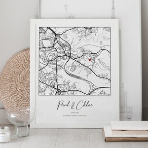 Housewarming Gift, New Home Gift, Personalised Home Print, First Home, New Home Map Print, Moving Gift, Christmas Gift, Custom Poster