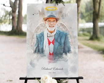 Memorial Print, Passed Away Portrait, In Loving Memory, Remembrance Gift, Memorial Photo Gift, Funeral Welcome Sign, Celebrating Life, Pet