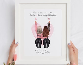 Beste vriend print, gepersonaliseerd cadeau, aanwezige vrienden, bestie, meisjes, aangepaste offerte, vriendschap, zustercadeau, verjaardagscadeau voor haar