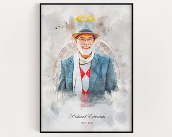 Memorial Print, Passed Away Portrait, In Loving Memory, Remembrance Gift, Memorial Photo Gift, Funeral Welcome Sign, Celebrating Life, Pet