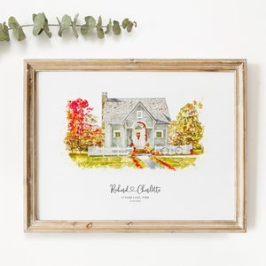 Regalo di inaugurazione della casa, regalo per la nuova casa, pittura della casa da foto, regalo per agente immobiliare, pittura della casa, ritratto personalizzato della casa, nuova casa, regalo per la prima casa