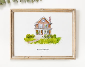 Personalised Watercolour House Portrait, New Home Print Gift, Housewarming Gift, House Sketch, Venue Drawing, Our First Home, Realtor Gift