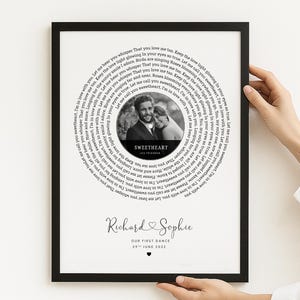 Vaderdagcadeau, aangepaste songtekstprint, gepersonaliseerde print songteksten voor vader, vinylplaat fotoprint, favoriet nummer, cadeau papa of opa, CP