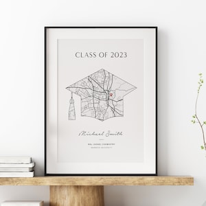 Custom Graduation Print, Personalised Map Graduation Gifts, Uni Wall Art, Graduation Decor, Student Keepsake, Modern Home Decor, Digital Art