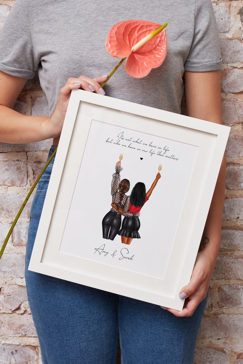 Best Friend Print, Personalised Gift, Friends Present, Bestie, Girls, Custom Quote, Friendship, Sister Gift, Birthday Gift for Her image 3